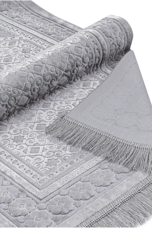 Kadife Seccade İnci Velvet Pearl - Gri-Gri - 3