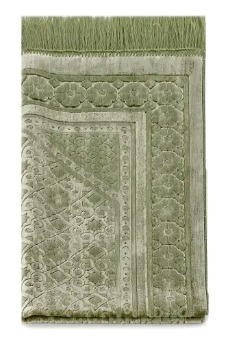 Kadife Seccade İnci Velvet Pearl - Yeşil - Yeşil - 5