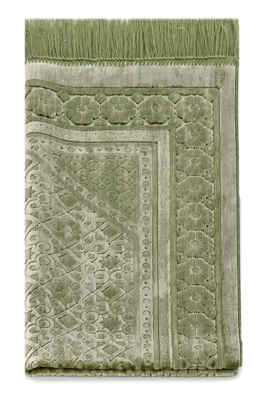 Kadife Seccade İnci Velvet Pearl - Yeşil - Yeşil - 9