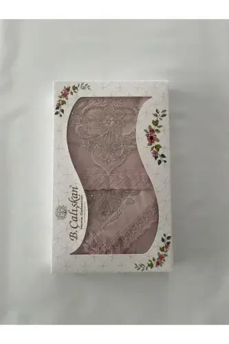 Kadife Seccade Seti 4 Parça Çeyizlik Kadife Seccade Takımı 4'lü-Pudra - ÇALIŞKAN ÇEYIZ EVI (1)