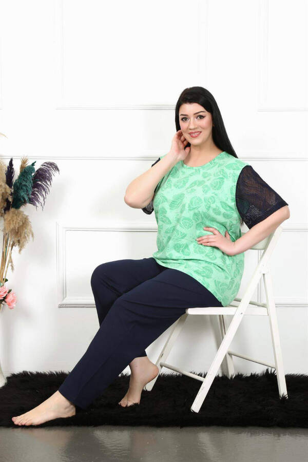 Kadın 5XL-6XL-7XL-8XL Büyük Beden Kısa Kol Pijama Takım 75004 - 2