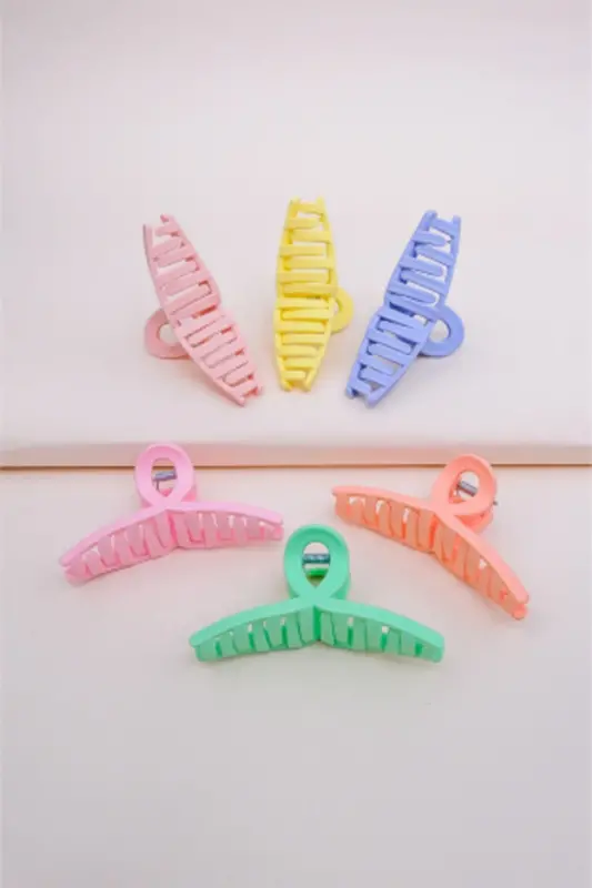 Kadın 6li Fiyonk Mandal Toka Seti-Pastel - 2