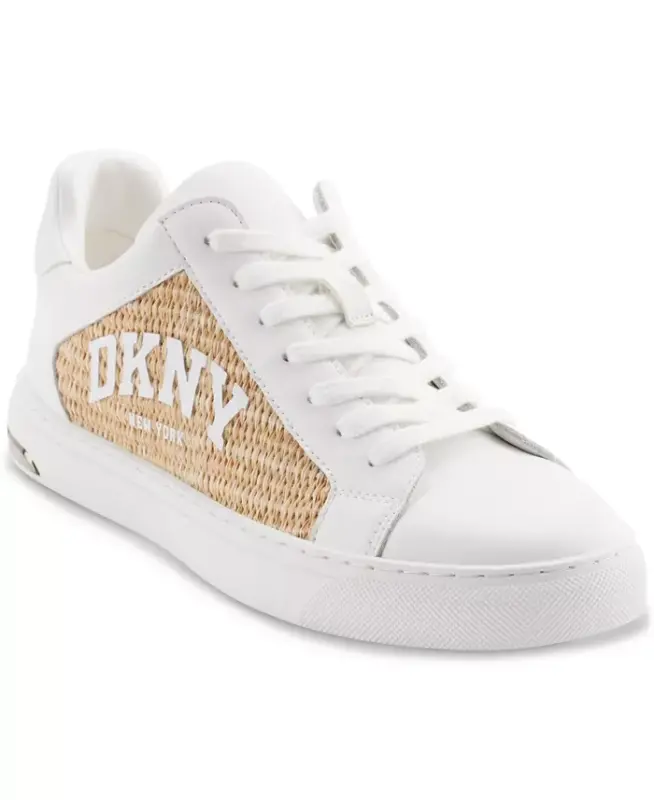 Women's Abeni Arch Raffia Logo Low-Top Sneakers - White/Natural - 1