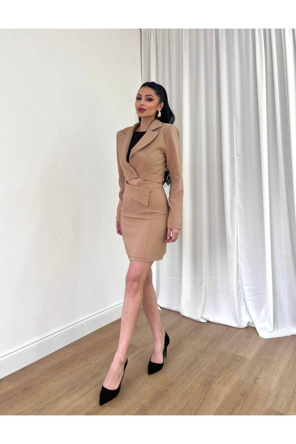 Kadın Abiye Etek Ceket Uzun Kol Tek Düğmeli İkili Takım - Abiye & Mezuniyet Elbisesi - 1