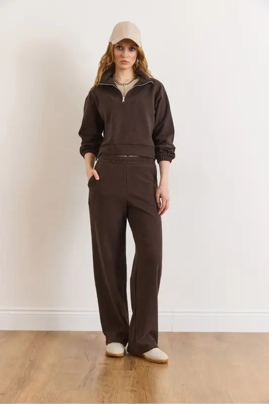 Kadın Acı Kahve Alt Üst Polo Yaka Selanik Takım TKM-19000324-Acı Kahve - 2