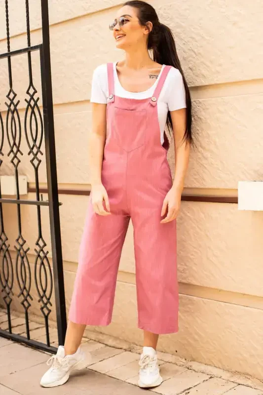 Kadın Açık Pembe Bahçıvan Tulum ARM-20K001117-Açık Pembe - 2