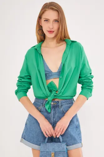 Kadın Açık Yeşil Tunik Gömlek ARM-19Y001003-Açık Yeşil - 3