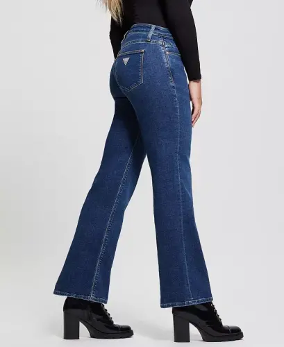 Women's Whiskered Faded-Front Bootcut Denim Jeans-Element Wash - 6