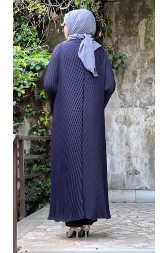 Kadın Akor Abaya-LACİVERT - 3