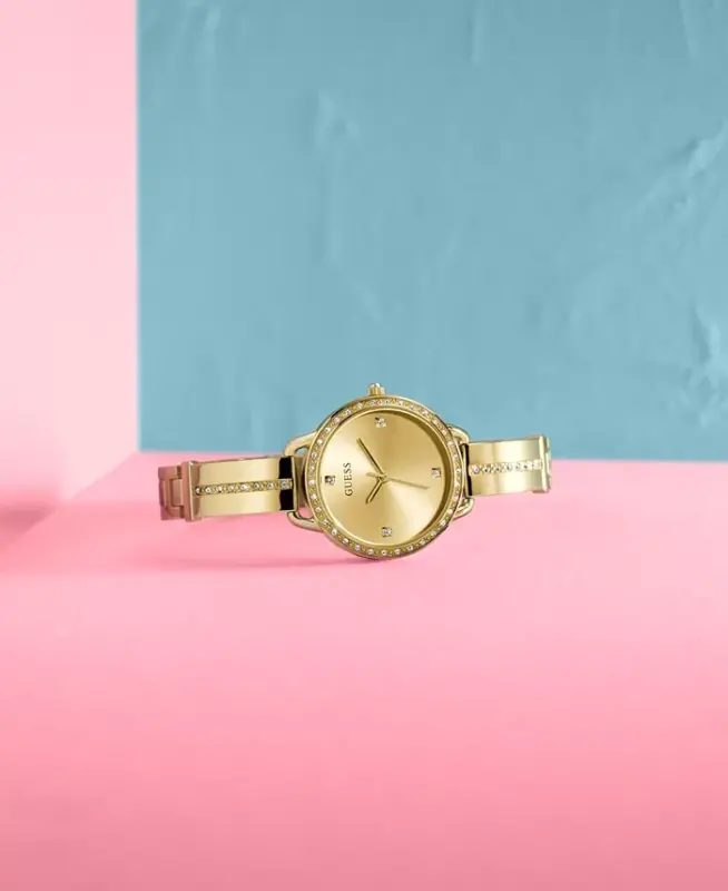 Women's Gold-Tone Stainless Steel Semi-Bangle Bracelet Watch 30mm - Gold - 3