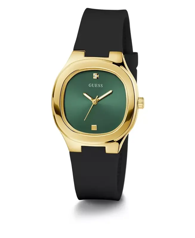 Women's Analog Black Silicone Watch 32mm - Black - 5