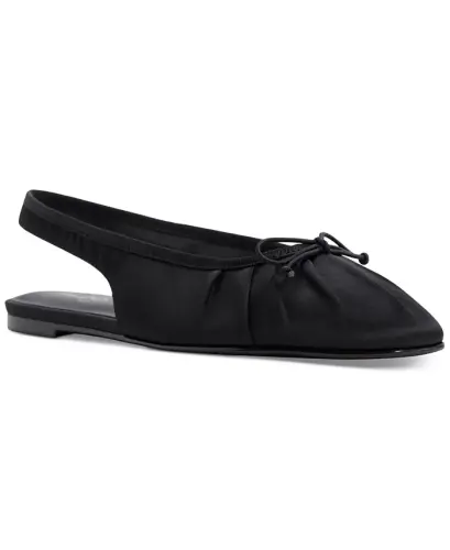 Women's Arlet Slingback Flats - Black Satin - 1