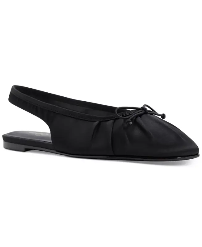 Women's Arlet Slingback Flats - Black Satin - 1