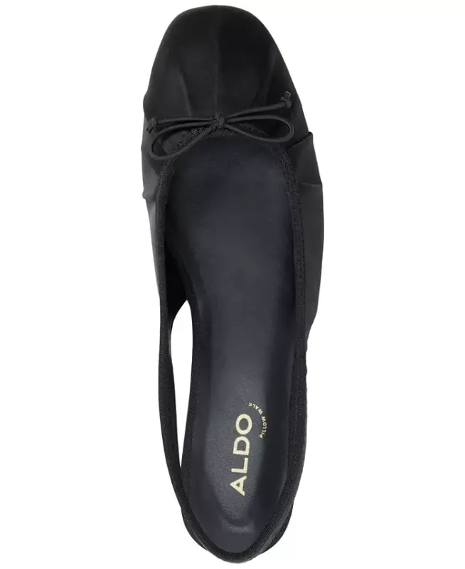 Women's Arlet Slingback Flats - Black Satin - 4