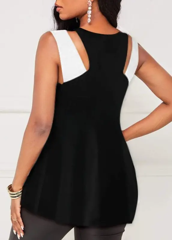 Kadın Askılı Boyundan çapraz Halter Yakalı çift Renkli Viskon Bluz - 3