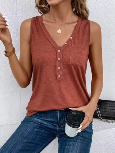 Kadın Askılı önden Düğmeli Viskon Bluz - 1