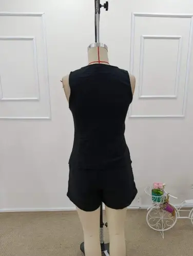 Kadın Askılı önü Düğmeli Asimetrik Detaylı Bluz Ve Astarlı Short Ikili Takım - 8