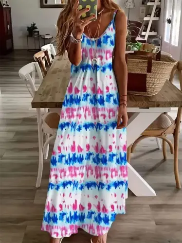 Kadın Askılı Tam Boy Süprem Elbise - 1