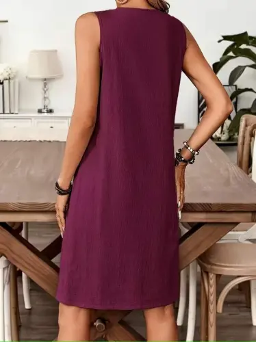 Kadın Askılı V Yakalı Mini Elbise - 4