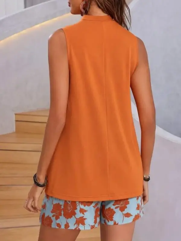 Kadın Askılı V Yakalı Sandy Bluz Ve Desenli Short Ikili Takım - 2