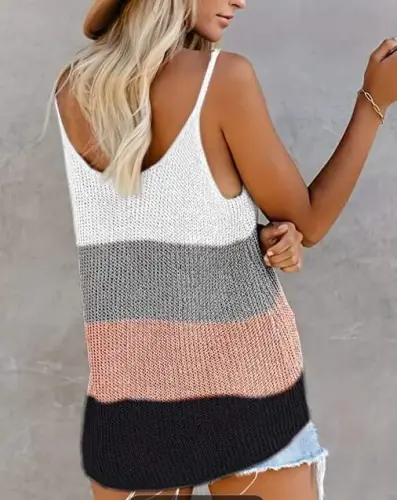 Kadın Askılı Yuvarlak Yaka Salaş Triko Bluz - BÜYÜKBEDENIZ (1)