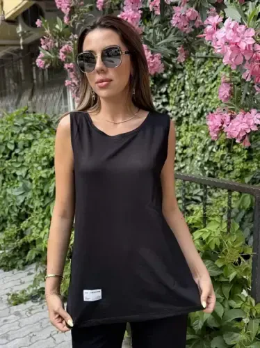 Kadın Askılı Yuvarlak Yaka Viskon Iki Iplik Bluz Ve Eşofman Altı Ikili Takım - BÜYÜKBEDENIZ (1)