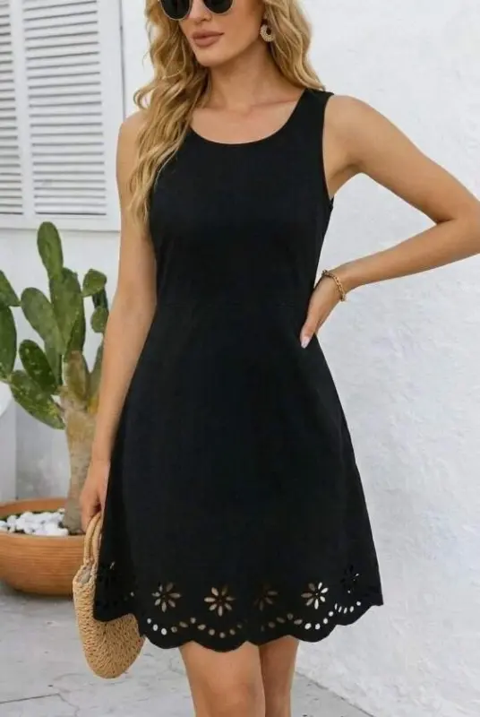 Kadın Askılı Yuvarlak Yakalı çiçek Desenli Ithal Krep Kısa Elbise - 1