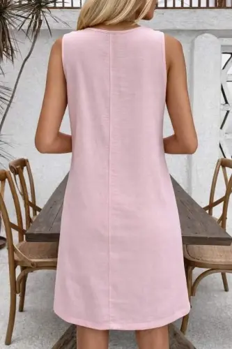 Kadın Askılı Yuvarlak Yakalı çiçek Desenli Kısa Elbise - 3