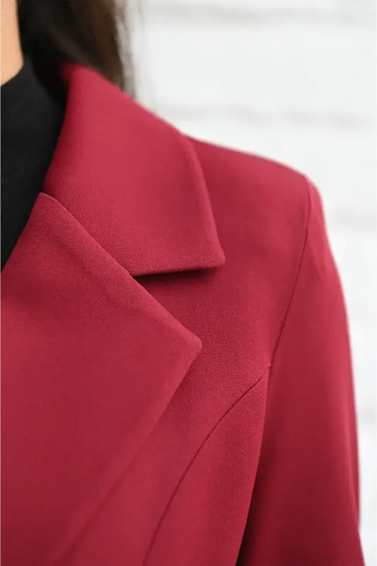 Kadın Astarlı Blazer Ceket 0101-22-Bordo - 1