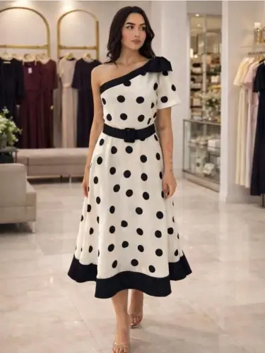 Kadın Atlas-dokuma Kumaş Ceket Elbise - 6