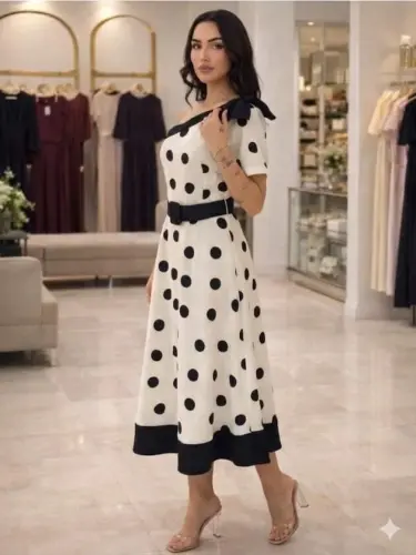 Kadın Atlas-dokuma Kumaş Ceket Elbise - 7