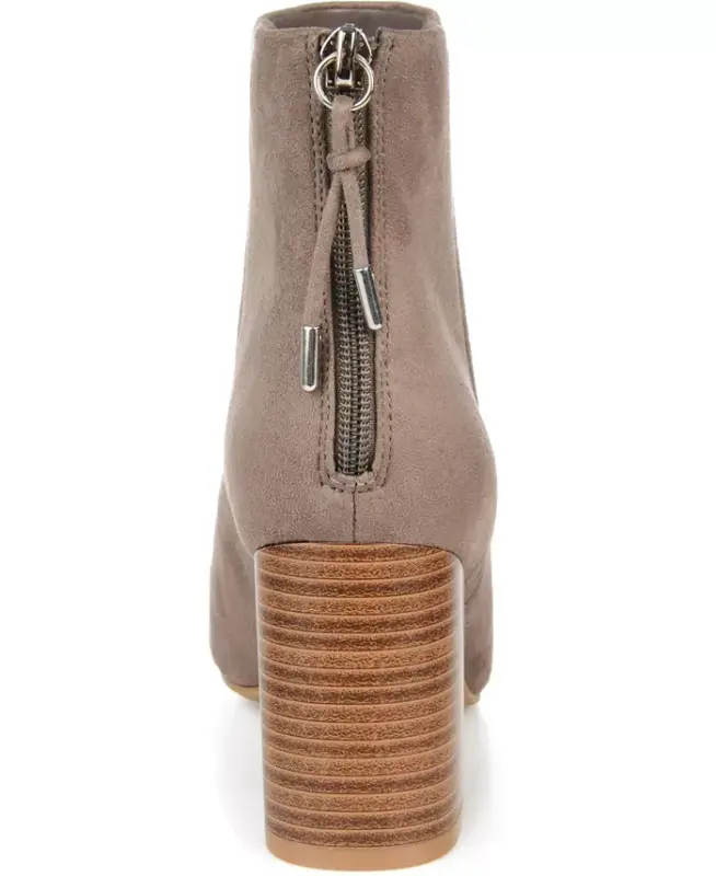 Women's Audrina Stacked Heel Dress Booties - Taupe - 3