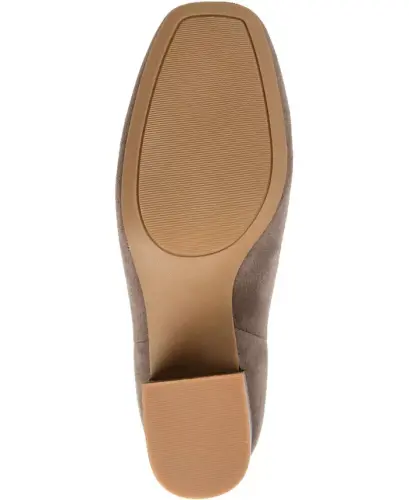 Women's Audrina Stacked Heel Dress Booties - Taupe - 5