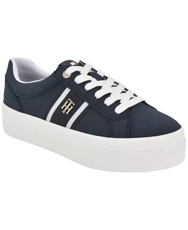 Women's Badria Logo Platform Sneakers - Dark Blue/White - TOMMY HILFIGER