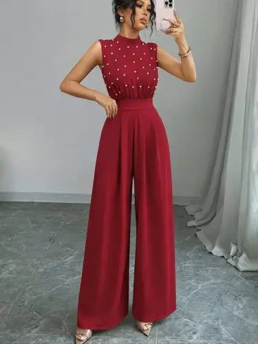 Kadın Balıkçı Yaka Kolsuz Incili Beli Kuşaklı Uzun Janjan Tulum - BÜYÜKBEDENIZ (1)