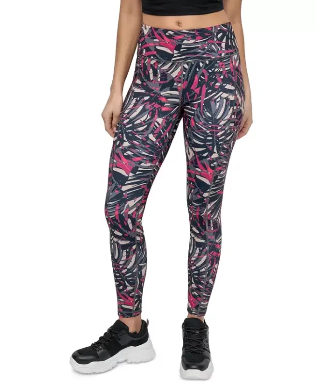 Women's Printed High-Waist 7/8 Tights-Tropics Wild Berry - 6