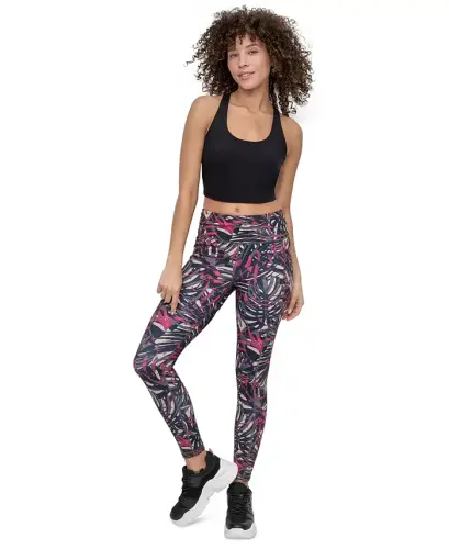 Women's Printed High-Waist 7/8 Tights-Tropics Wild Berry - 10