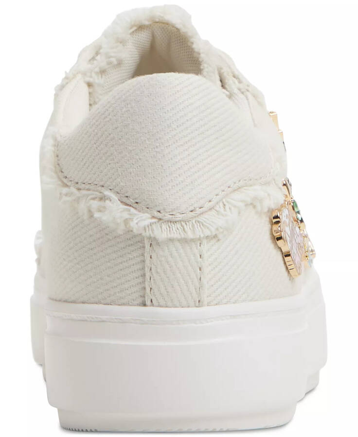 Women's Beachvibes Embellished Lace-Up Sneakers - Ivory Denim - 3