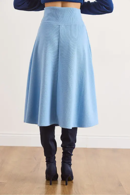 Kadın Bebe Mavi Beli Bantlı Selanik Çan Etek ETK-19000297-Bebe Mavi - 3