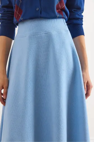 Kadın Bebe Mavi Beli Bantlı Selanik Çan Etek ETK-19000297-Bebe Mavi - 4