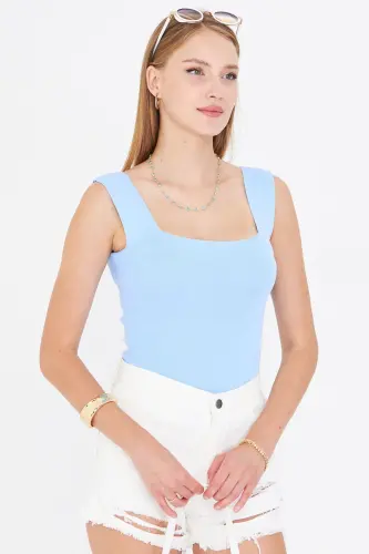 Kadın Bebe Mavi Kalın Askılı Kaşkorse Bluz ARM-23Y069001-Bebe Mavi - 1