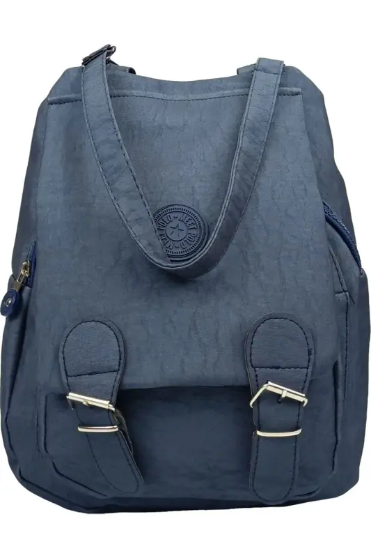 Kadın Bej Kipling Kumaş Kadın Omuz Ve Sırt Çantası-Lacivert - 1