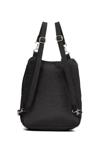 Kadın Bej Kipling Kumaş Kadın Omuz Ve Sırt Çantası-Siyah yeni - ALYAÇANTADÜKKANI (1)