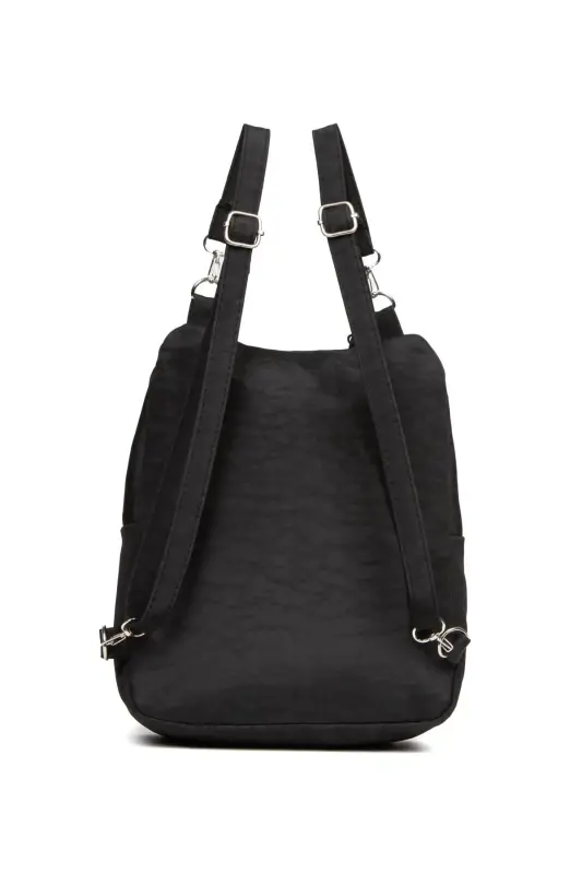 Kadın Bej Kipling Kumaş Kadın Omuz Ve Sırt Çantası-Siyah yeni - 2