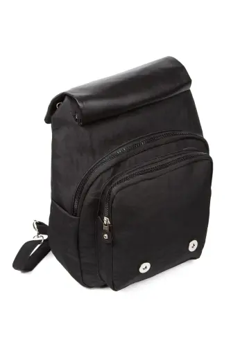 Kadın Bej Kipling Kumaş Kadın Omuz Ve Sırt Çantası-Siyah yeni - 3