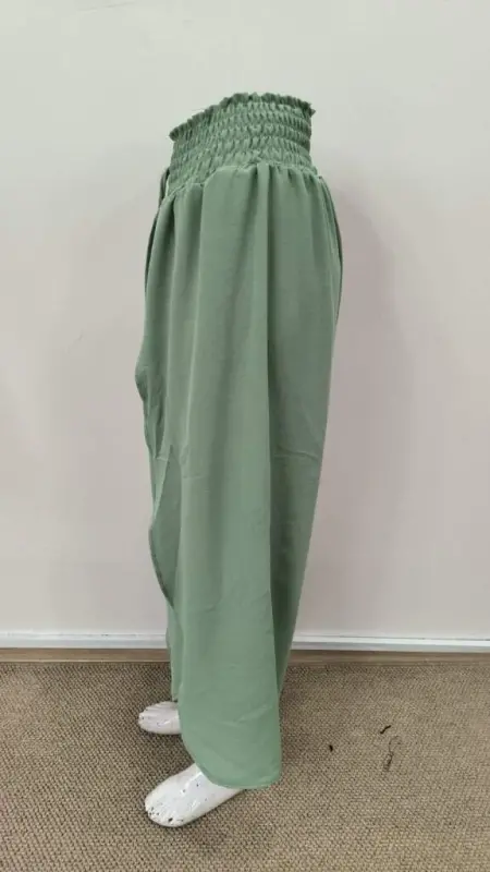 Kadın Beli Lastikli Bağcıklı önü Asimetrik Detaylı Aerobin Pantolon - 6