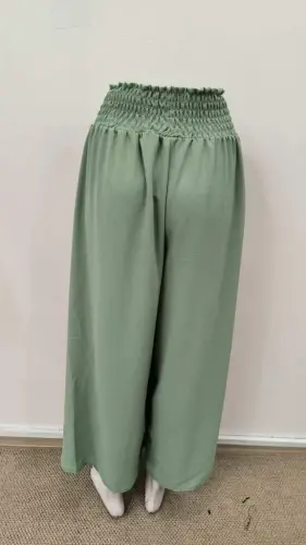 Kadın Beli Lastikli Bağcıklı önü Asimetrik Detaylı Aerobin Pantolon - 7