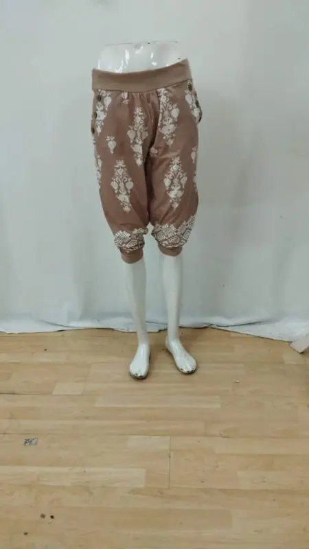 Kadın Beli Lastikli Etnik Desenli Kapri Süprem Pantolon - 5