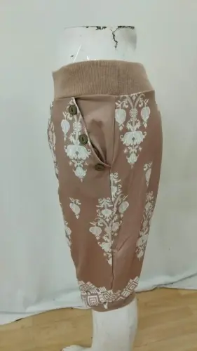 Kadın Beli Lastikli Etnik Desenli Kapri Süprem Pantolon - 8
