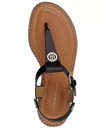 Women's Bennia Flat Thong Sandals - Black - 4